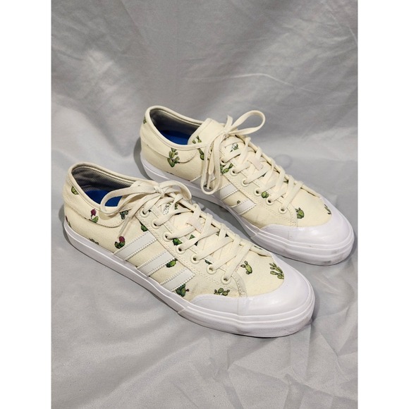 adidas Other - Adidas‎ Matchcourt Cactus Embroidered Skate Shoes Cream White Mens 10.5